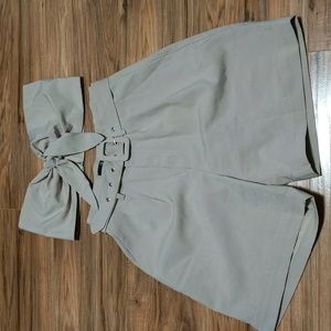 Missguided Beige Tie Tube Top and Shorts Coord Set